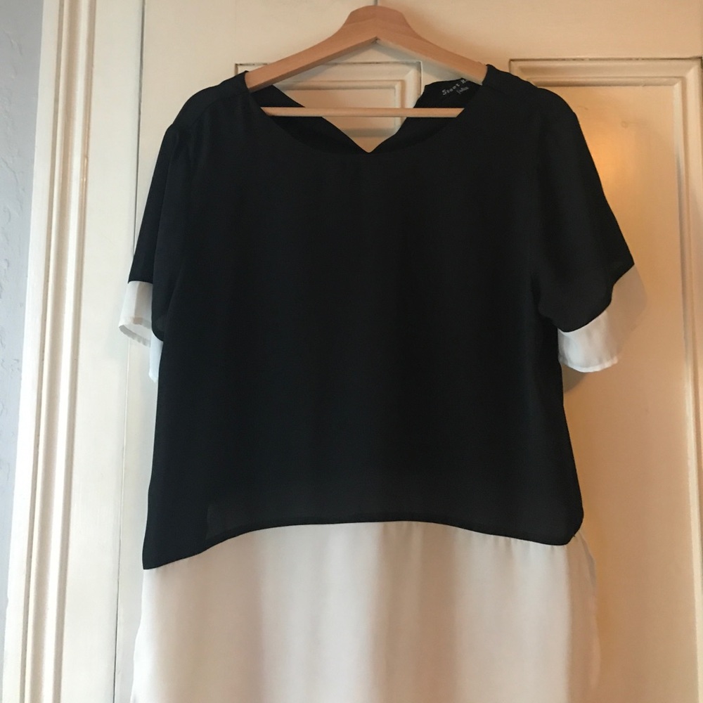 Black and white blouse